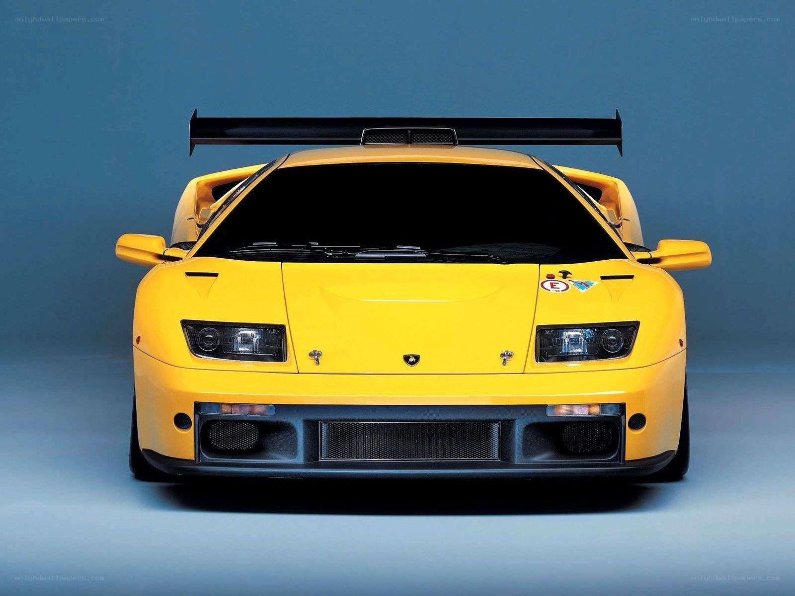 Yellow Lamborghini race car