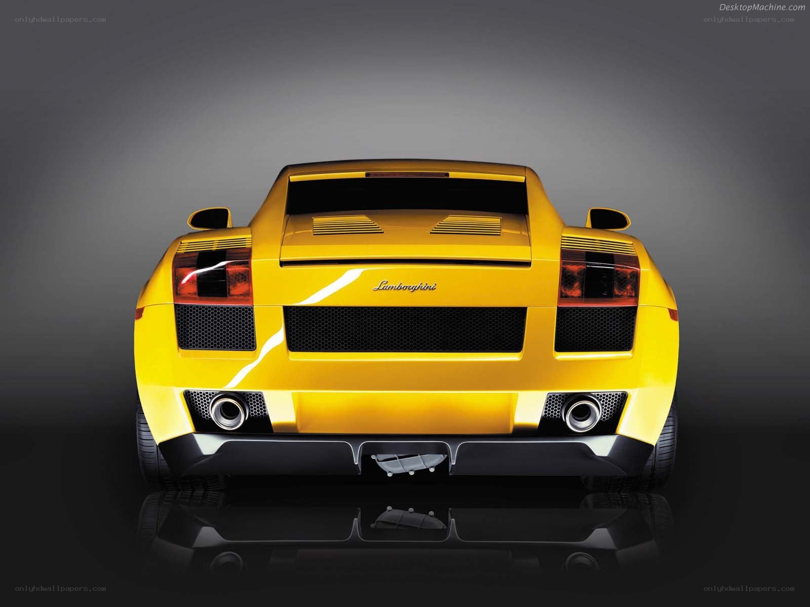 yellow lamborghini rear view