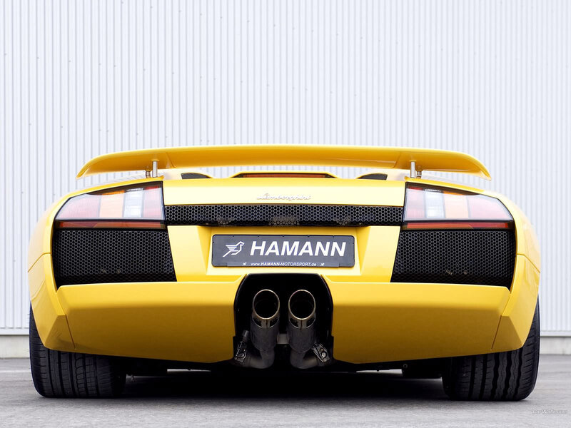 yellow lamborghini rear view