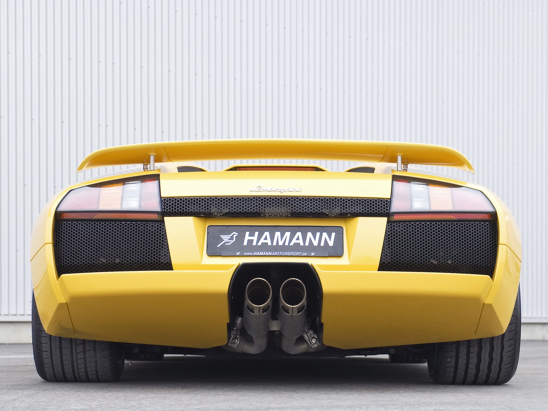 yellow Lamborghini rear view