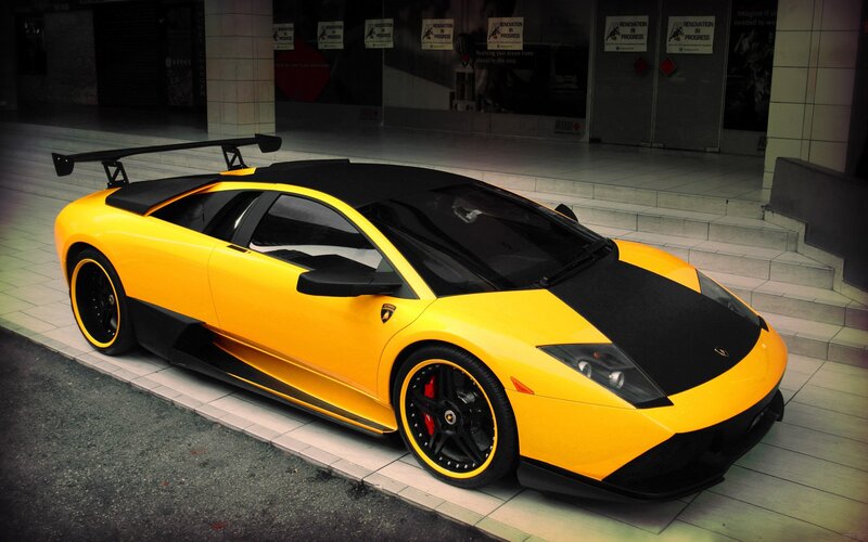 Yellow Lamborghini sports car