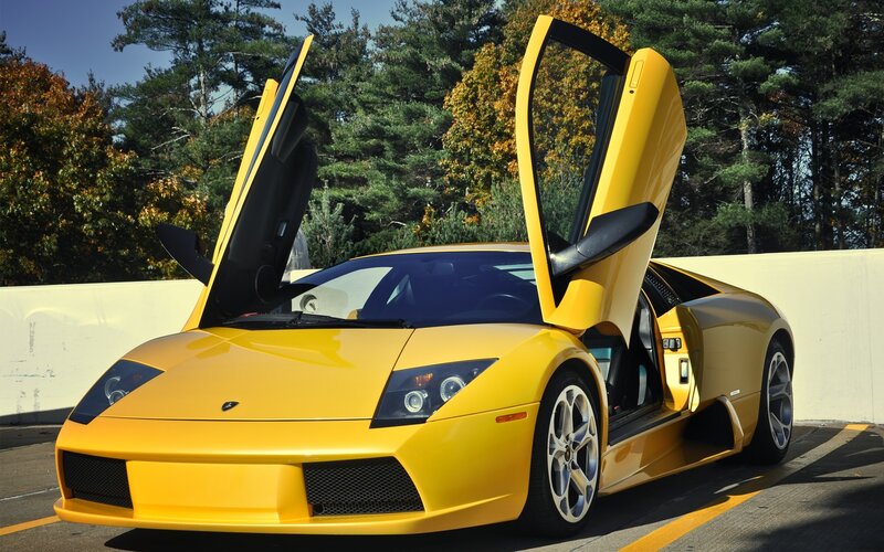 Yellow Lamborghini sports car