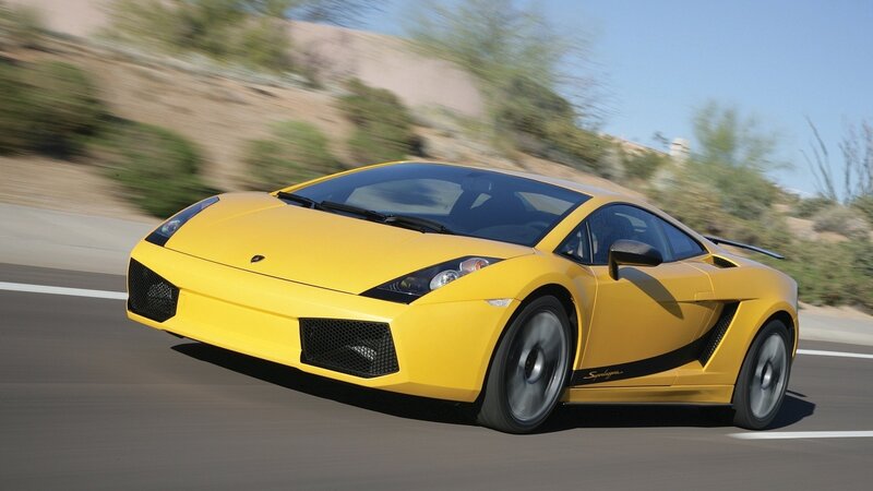 Yellow Lamborghini sports car