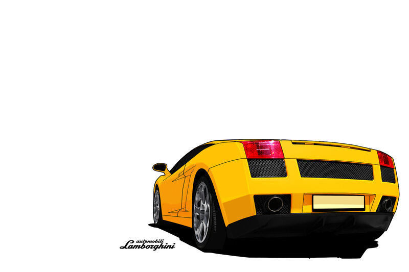 Yellow Lamborghini sports car