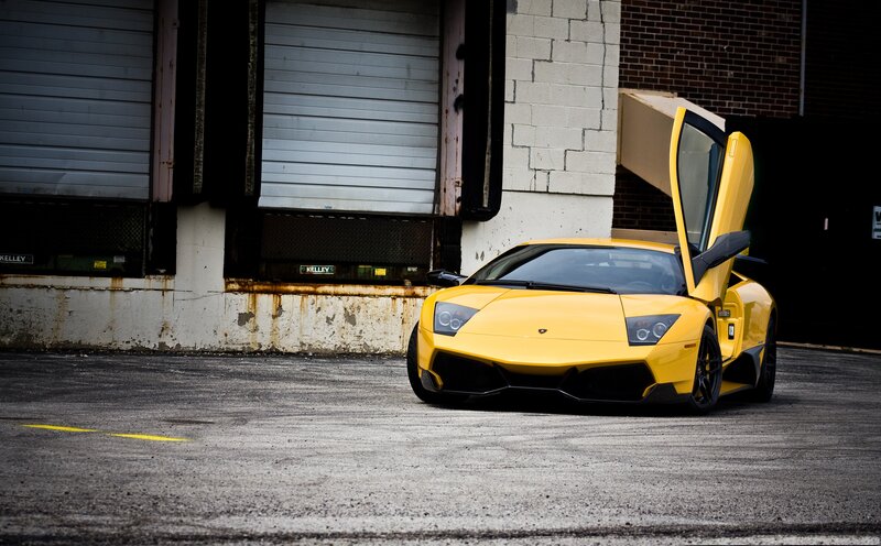 Yellow Lamborghini sports car