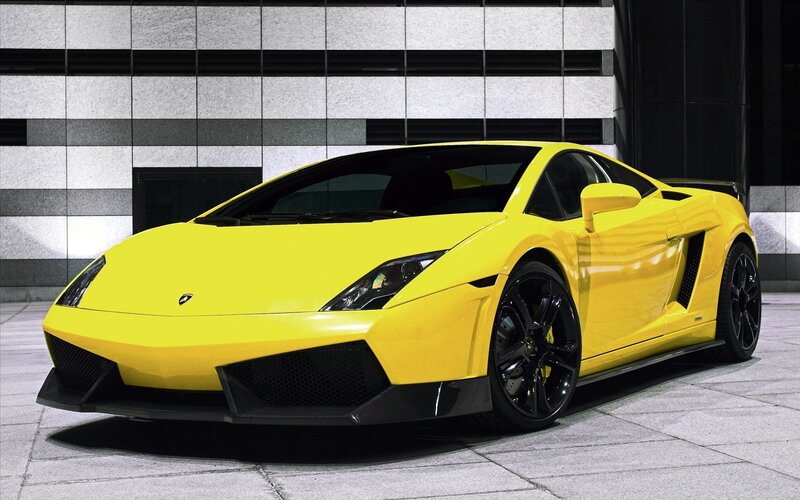 yellow Lamborghini sports car