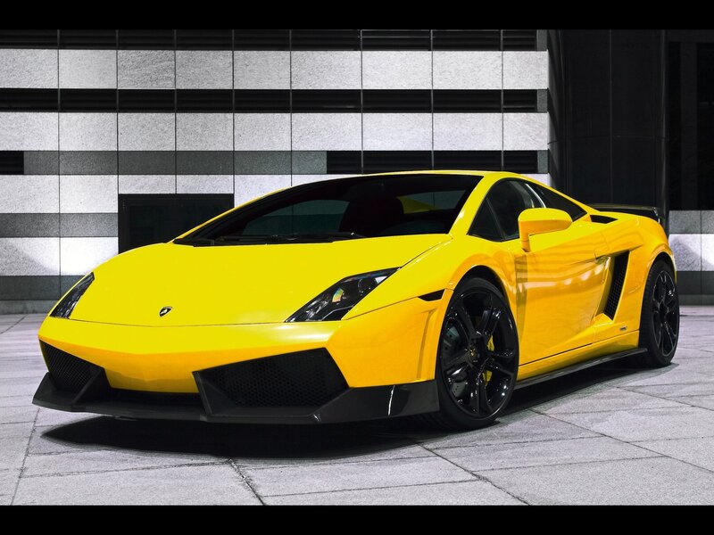 Yellow Lamborghini sports car