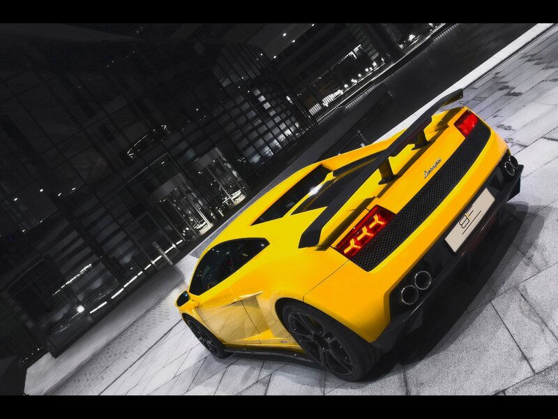 Yellow Lamborghini sports car