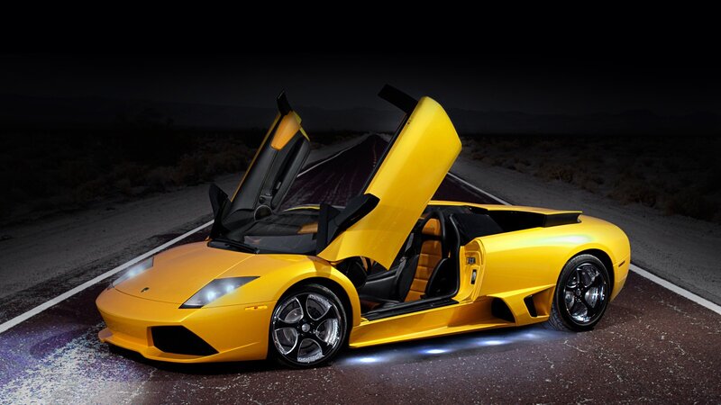 Yellow Lamborghini sports car
