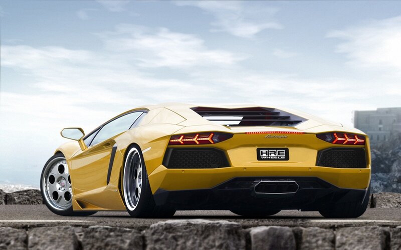 yellow Lamborghini sports car