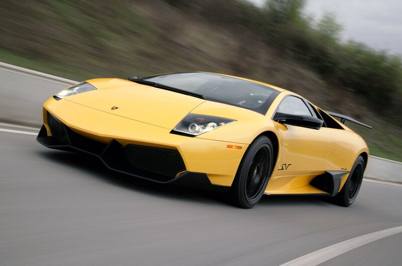 Yellow Lamborghini sports car