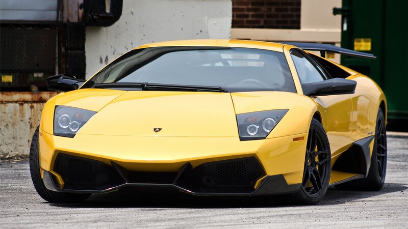 Yellow Lamborghini sports car