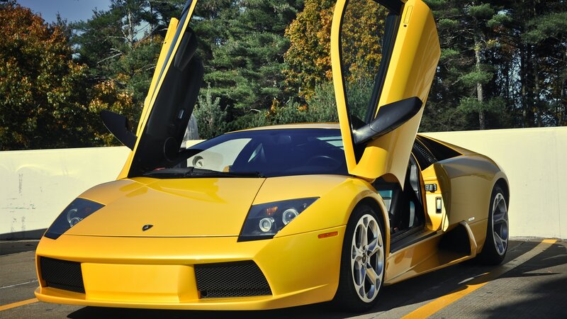 Yellow Lamborghini sports car