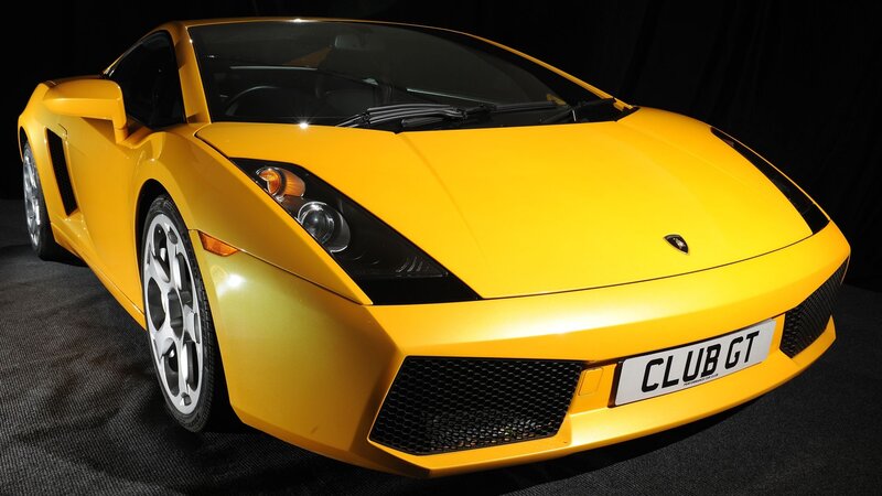 Yellow Lamborghini sports car