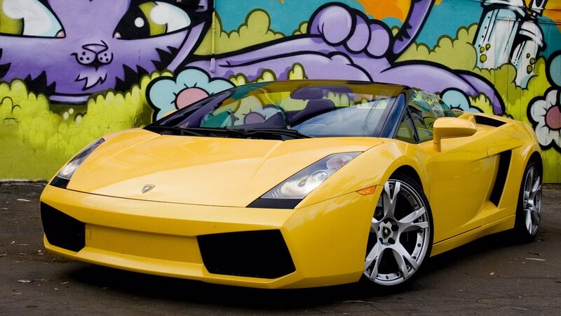 Yellow Lamborghini sports car