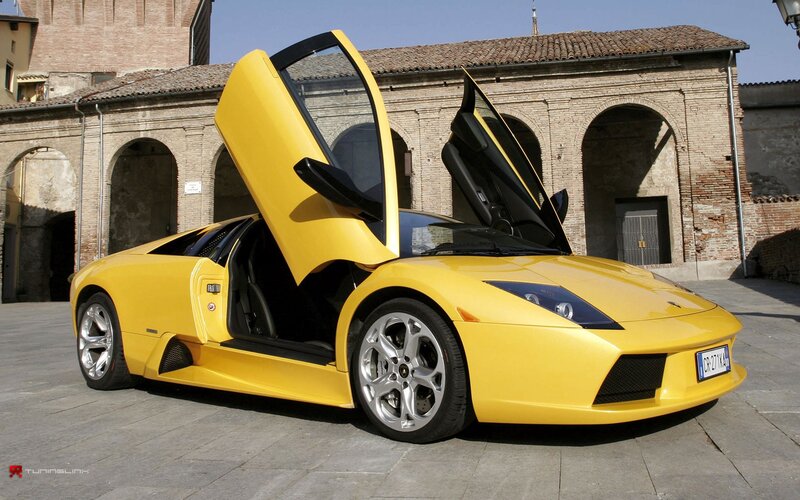 Yellow Lamborghini sports car