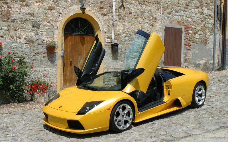 Yellow Lamborghini sports car
