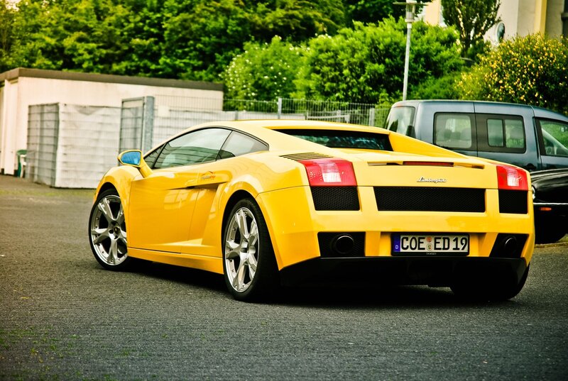 yellow Lamborghini sports car