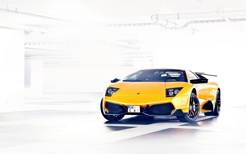 Yellow Lamborghini sports car