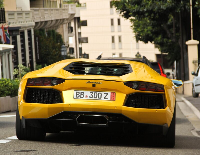 Yellow Lamborghini sports car