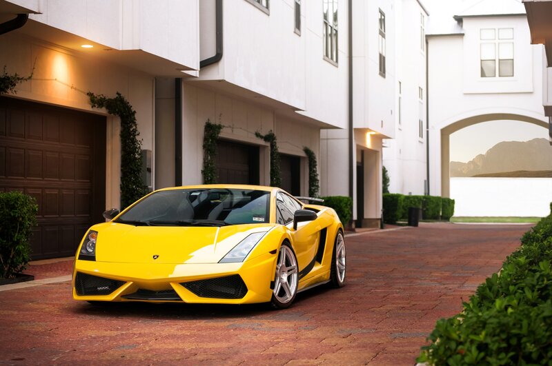 Yellow Lamborghini sports car