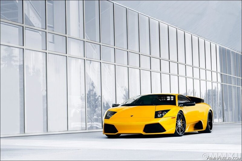 Yellow Lamborghini sports car