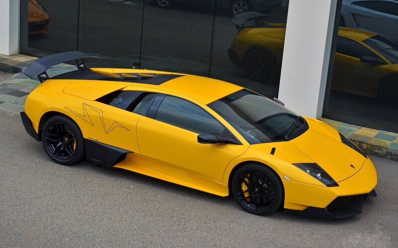 Yellow Lamborghini sports car
