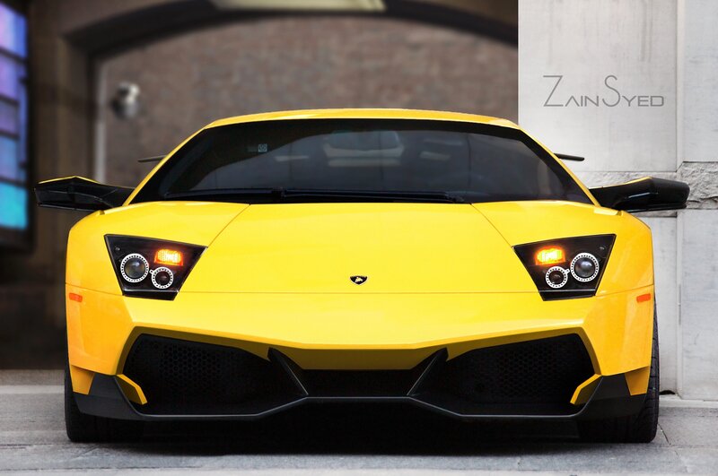 Yellow Lamborghini sports car