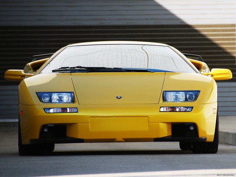 Yellow Lamborghini sports car