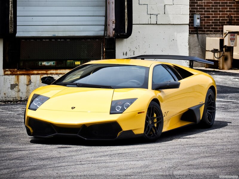 Yellow Lamborghini sports car