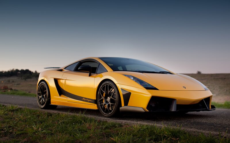 Yellow Lamborghini sports car