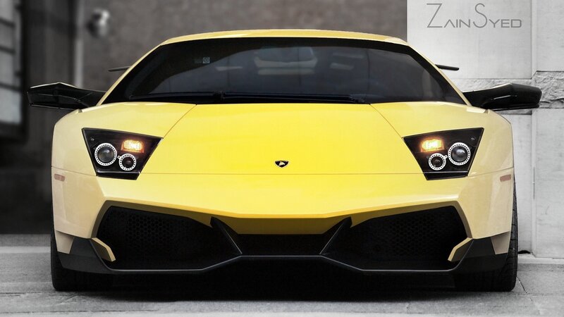 yellow lamborghini sports car