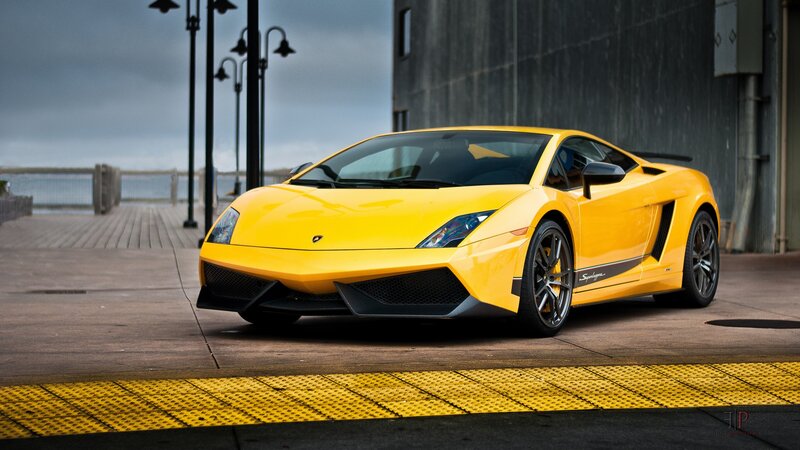 yellow Lamborghini sports car