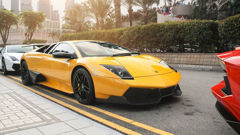 Yellow Lamborghini sports car