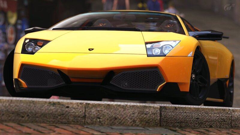 Yellow Lamborghini sports car