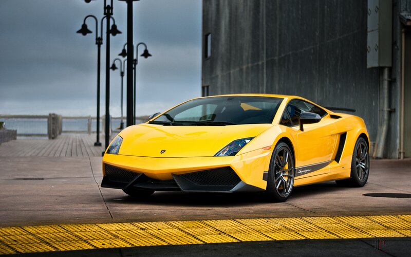 Yellow Lamborghini sports car