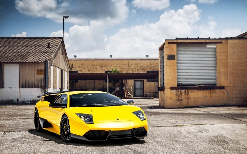 Yellow Lamborghini sports car