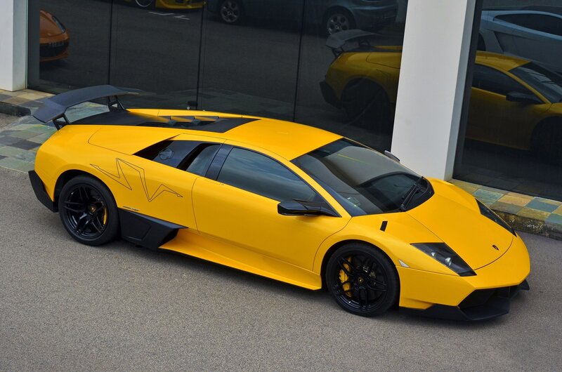 Yellow Lamborghini sports car