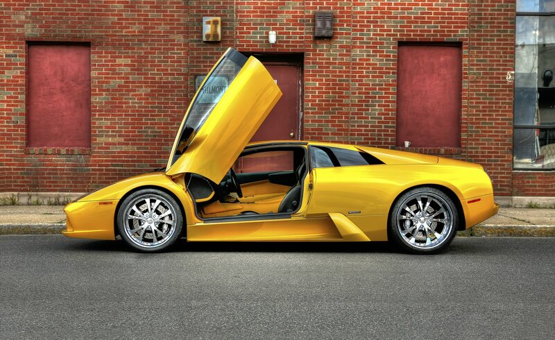 Yellow Lamborghini sports car