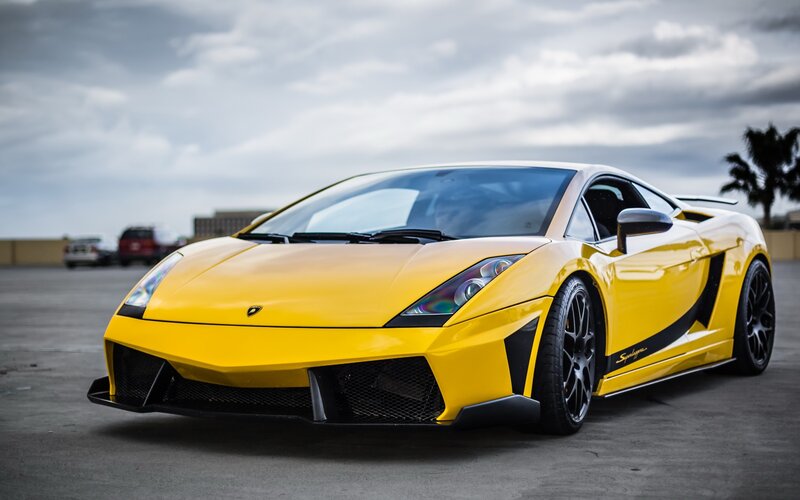 Yellow Lamborghini sports car