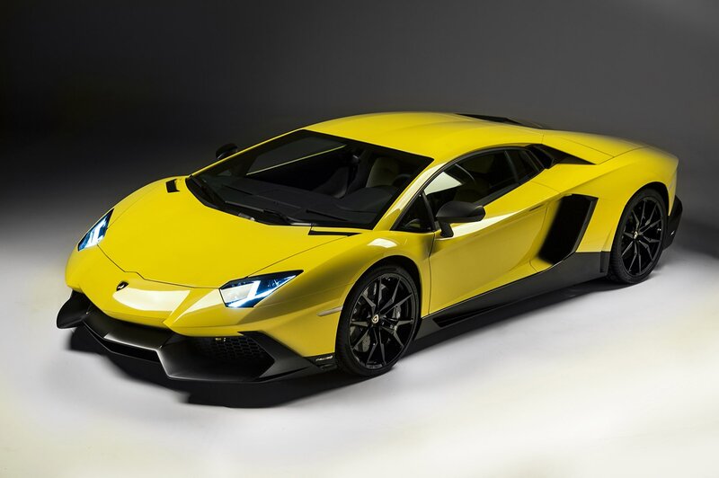 Yellow Lamborghini sports car