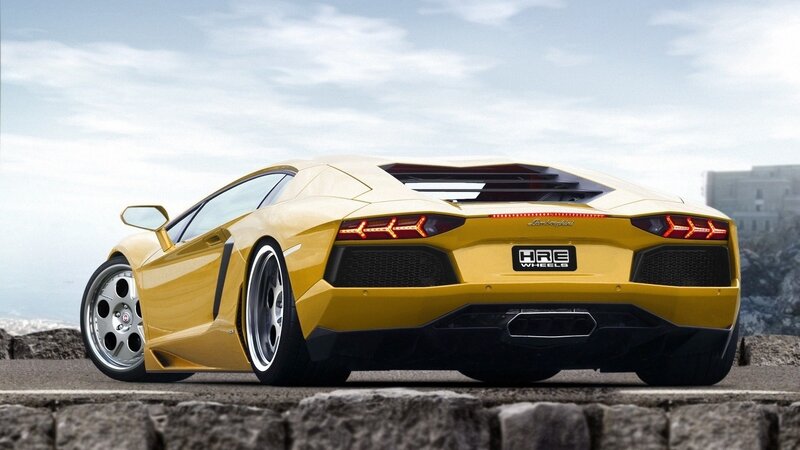 yellow Lamborghini sports car