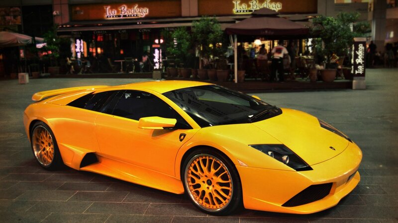 Yellow Lamborghini sports car