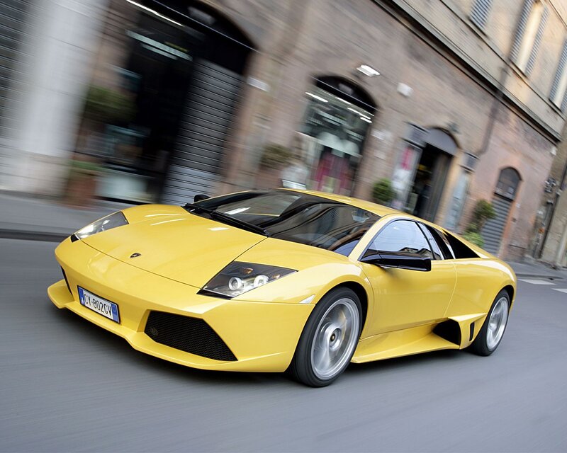 Yellow Lamborghini sports car