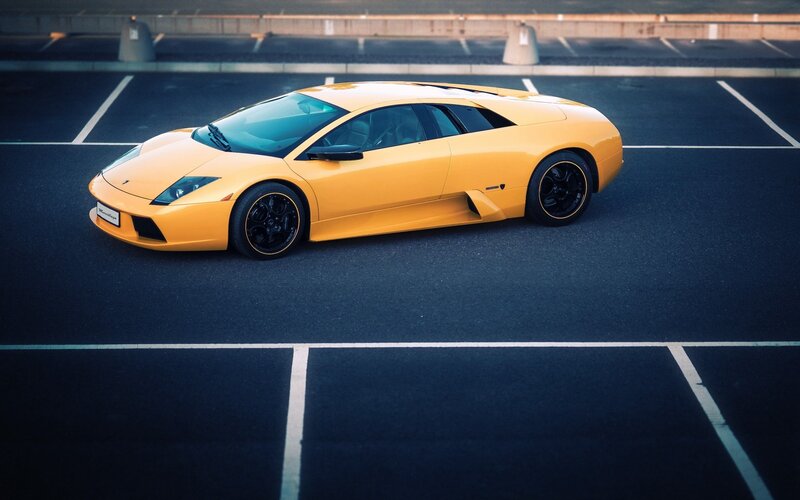 Yellow Lamborghini sports car