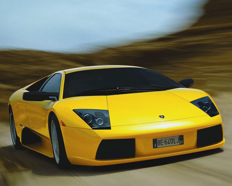 Yellow Lamborghini sports car