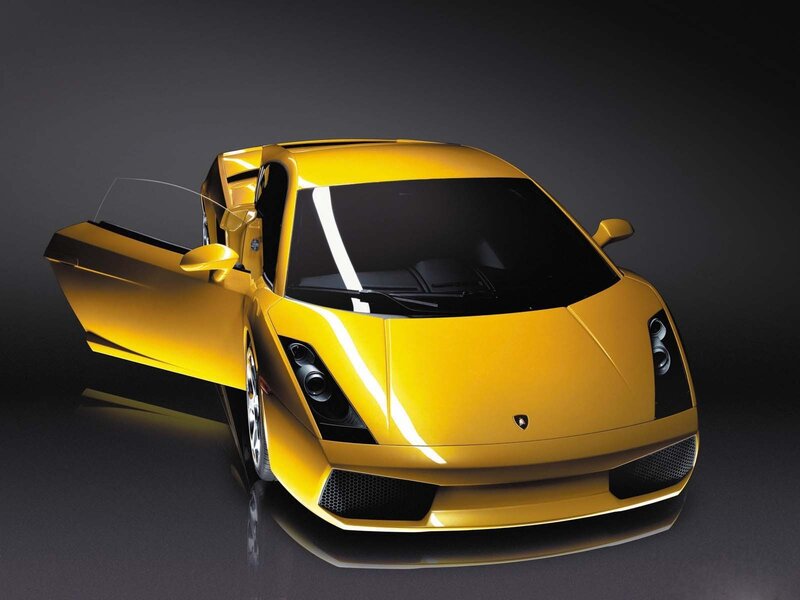 Yellow Lamborghini sports car