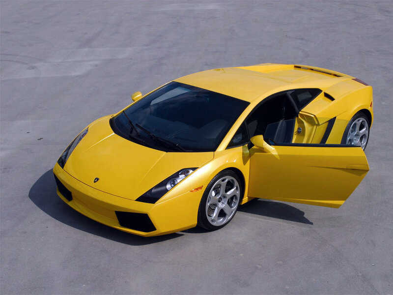 Yellow Lamborghini sports car