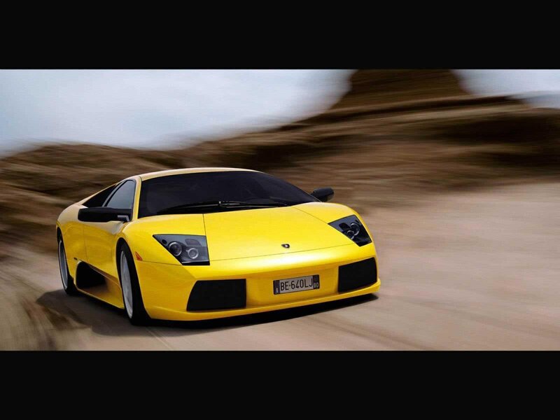 Yellow Lamborghini sports car