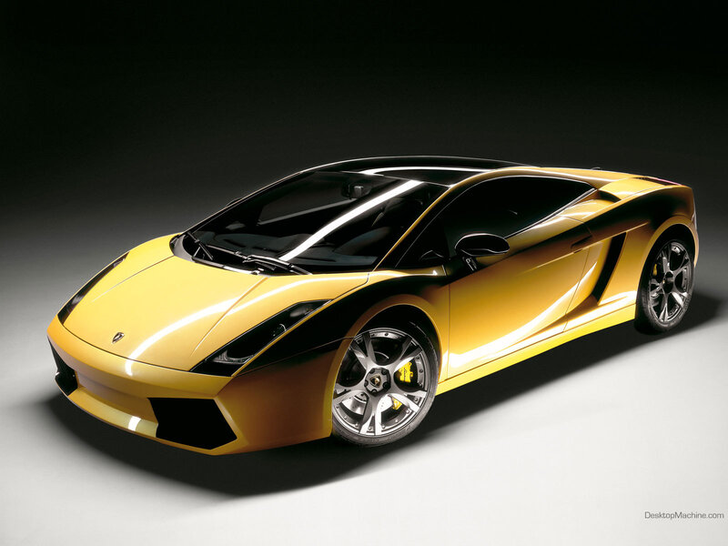 Yellow Lamborghini sports car